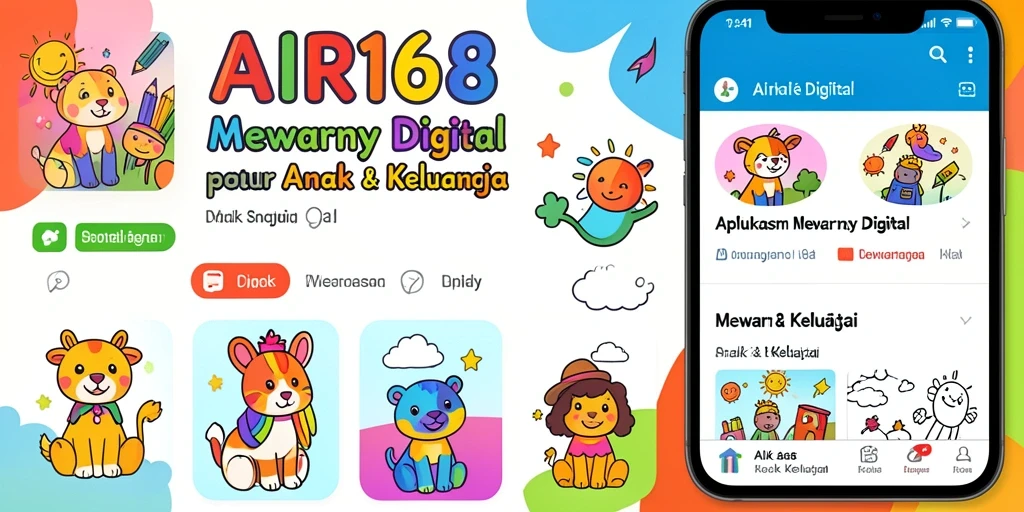 Tampilan antarmuka yang ramah anak dengan pilihan warna beragam.