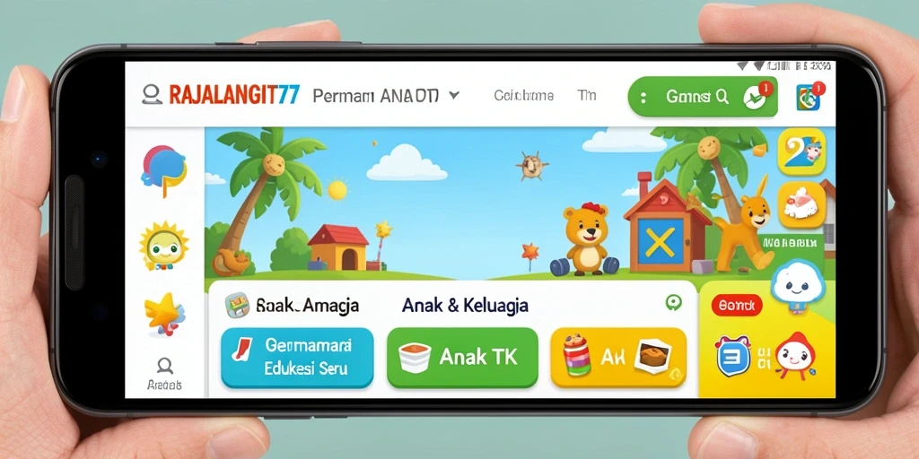 Tampilan antarmuka RAJALANGIT77 yang ceria dan edukatif.